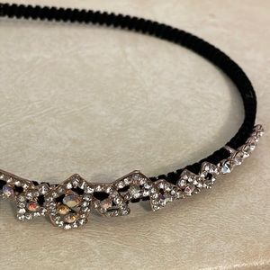 Aurora Borealis Bling Skinny Black & Gold Headband